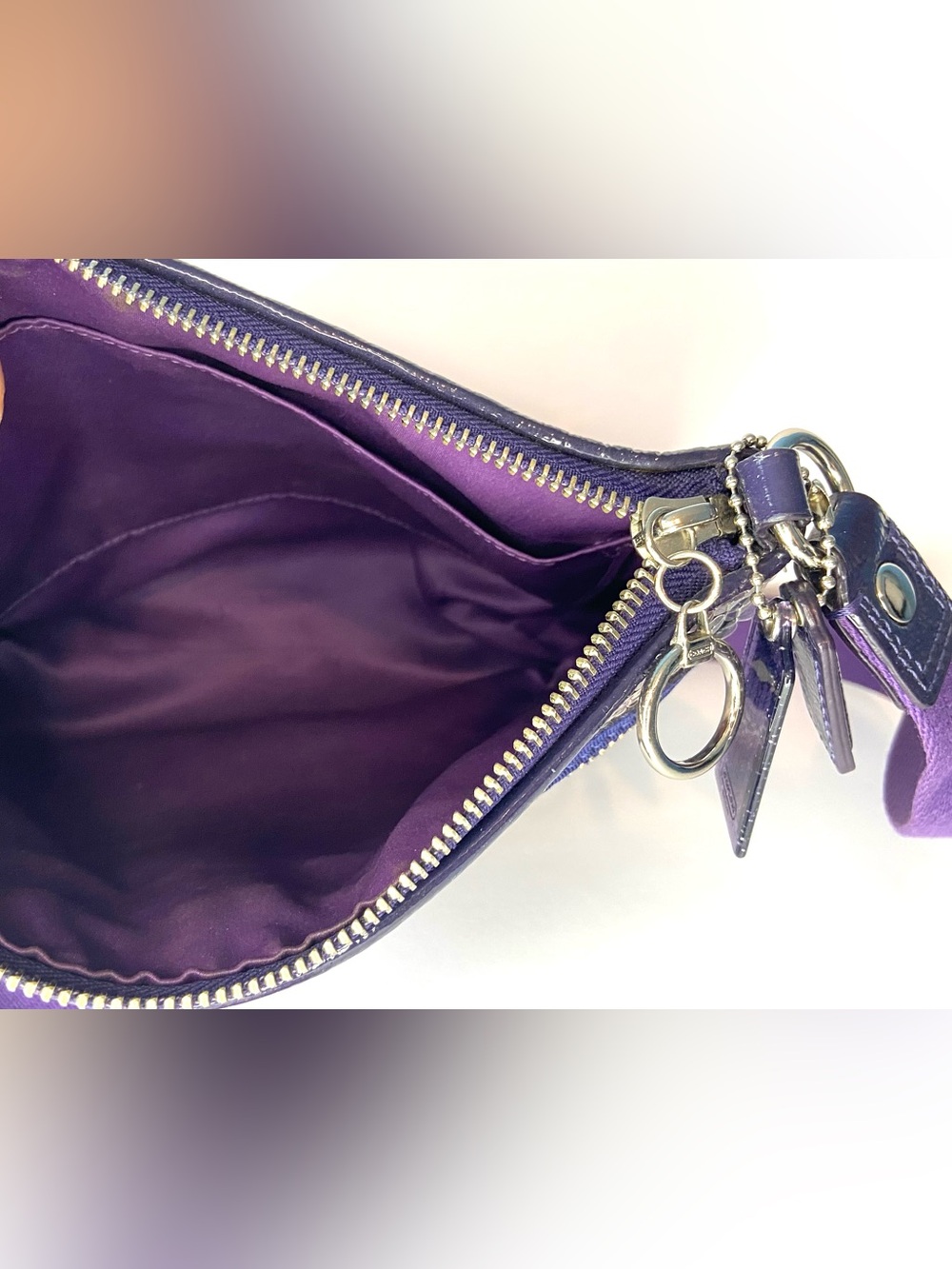 COACH POPPY Y2K EUC small  Purple Sequin Crossbody Plaid Accent bag - Picture 10 of 15